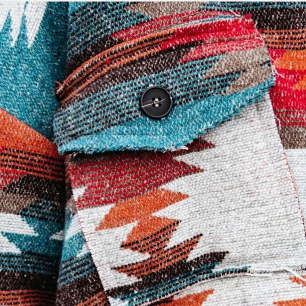 Last S then sold out! 5 Star Rated New Boho Aztec Southwest High Low Jacket - Picture 9 of 11